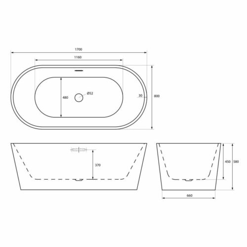 British Baths Haydon Freestanding Thin Rim Bath – 1700 x 800 - British ...