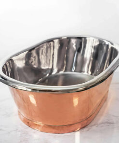 British Baths Parisian Countertop Basin - Polished Copper Outer - Nickel Inner